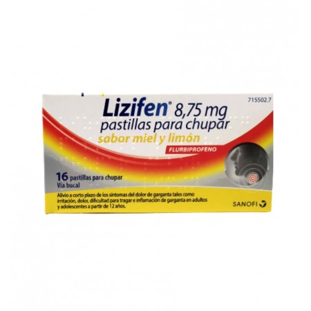 LIZIFEN 8.75 MG 16 PASTILLAS PARA CHUPAR MIEL LIMON