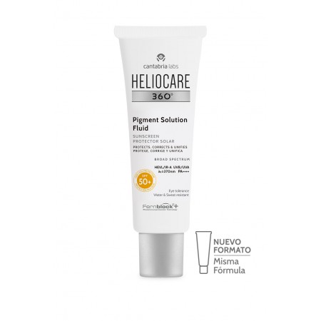 HELIOCARE 360º PIGMENT SOLUTION FLUID PROTECTOR SOLAR PROTEGE CORRIGE Y UNIFICA SPF50+ 50 ML