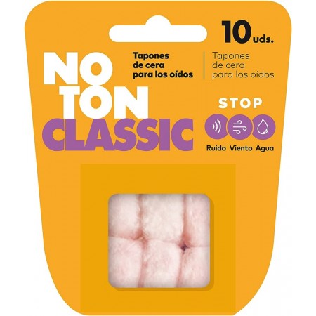 NOTON TAPONES OIDOS DE CERA CON ALGODON 10 UNIDADES