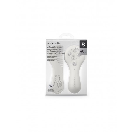 SUAVINEX SET CEPILLO Y PEINE INFANTIL SOFT BEIGE DECORADO +0 MESES