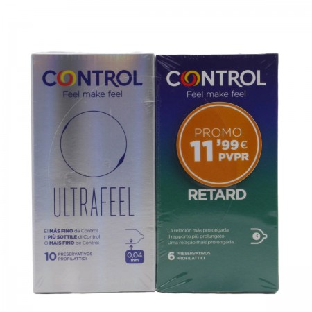 CONTROL ULTRAFEEL 10 PRESERVATIVOS + RETARD 6 PRESERVATIVOS