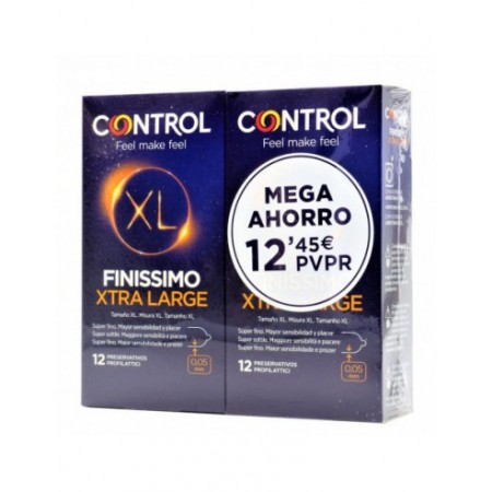 CONTROL FINISSIMO XTRA LARGE XL 12 X 2 PRESERVATIVOS