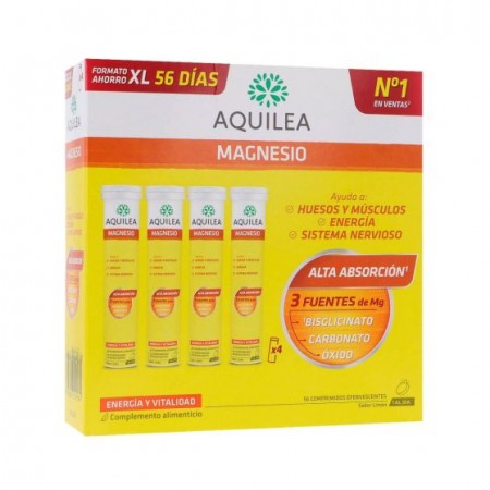 AQUILEA MAGNESIO 375 MG 56 COMPRIMIDOS EFERVESCENTES SABOR LIMON FORMATO XL