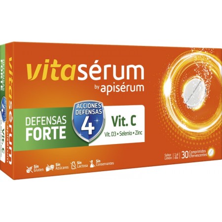 VITASERUM BY APISERUM DEFENSAS FORTE 30 COMPRIMIDOS EFERVESCENTES