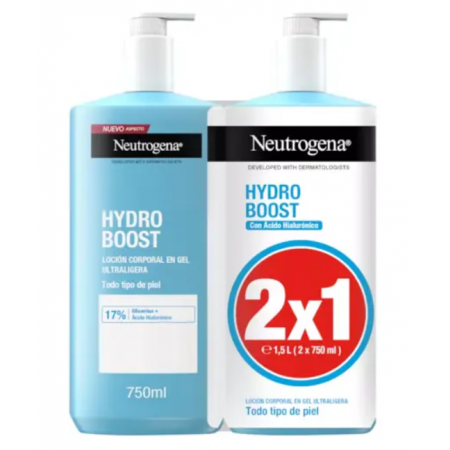 NEUTROGENA HYDRO BOOST LOCION CORPORAL HIDRATANTE GEL 2 ENVASES 750 ML (CELESTE)
