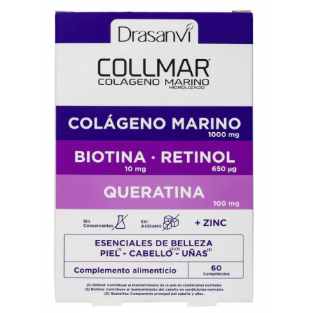 DRASANVI COLLMAR BIOTINA RETINOL Y QUERATINA(CAJA MORADA) 60 COMPRIMIDOS