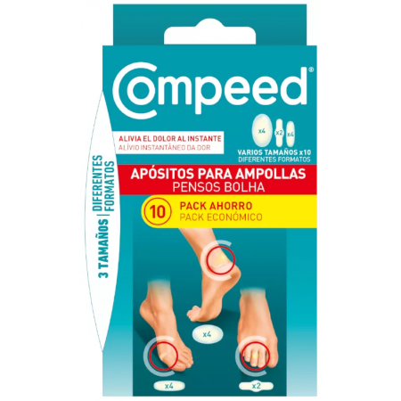 COMPEED AMPOLLAS SURTIDO 3 TAMAÑOS 10 UNIDADES PACK AHORRO