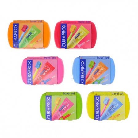 CURAPROX KIT DENTAL DE VIAJE CEPILLO+PASTA+INTERDENTAL COLORES