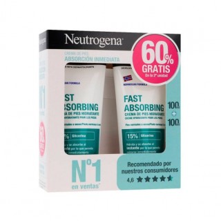 NEUTROGENA DUPLO CREMA DE PIES HIDRATANTE ABSORCION INMEDIATA 2 X 100 ML