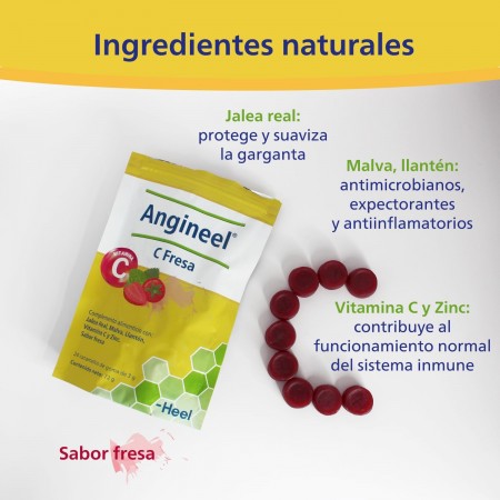 ANGINEEL C SABOR FRESA 24 CARAMELOS DE GOMA HEEL