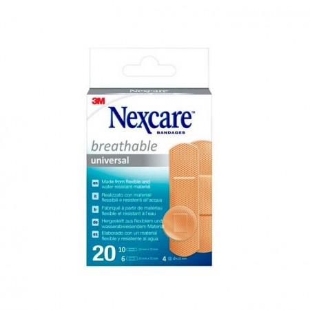 3M NEXCARE UNIVERSAL APOSITO ADHESIVO 20 UNIDADES SURTIDO