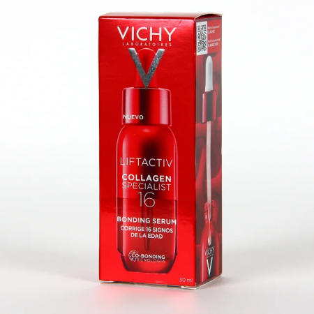 Caja y botella del tratamiento antiedad avanzado Vichy Liftactiv Collagen Specialist 16