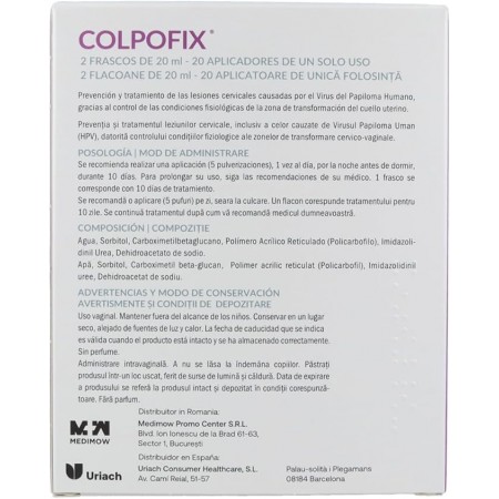 COLPOFIX GEL VAGINAL EN SPRAY 2 FRASCOS 20 ML + 20 APLICADORES