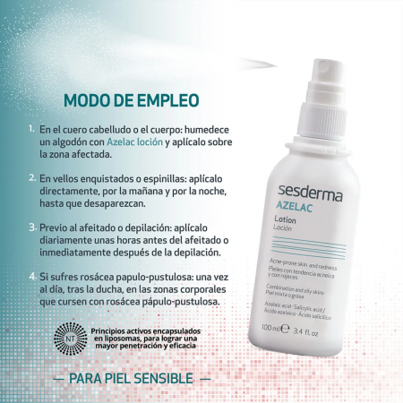SESDERMA AZELAC LOCION CARA,CUERO CABELLUDO,CUERPO 100 ML