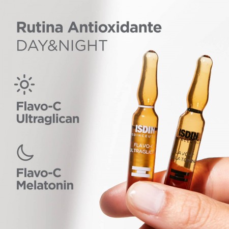 ISDINCEUTICS FLAVO-C ULTRAGLICAN + MELATONIN SERUM 10+10 AMPOLLAS
