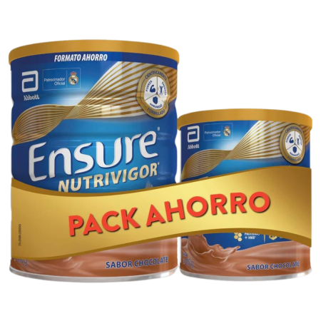 ENSURE NUTRIVIGOR PACK AHORRO LATA CHOCOLATE 850G + LATA 400G