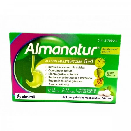ALMANATUR 40 COMPRIMIDOS MASTICABLES SABOR MENTA