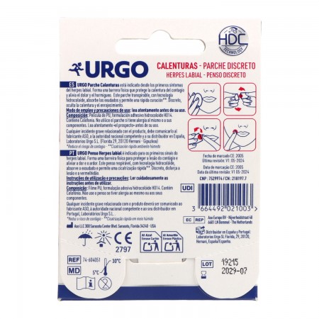 URGO PARCHE CALENTURAS 18 PARCHES
