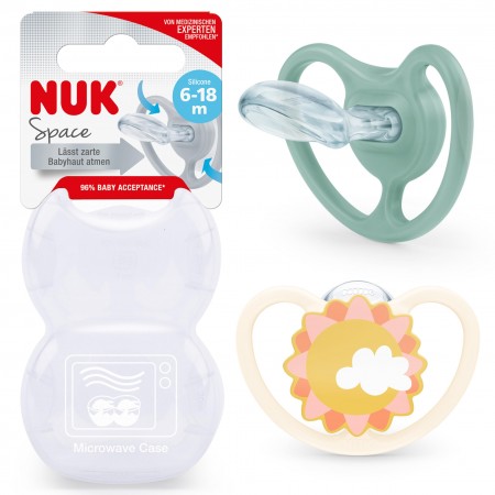 NUK  CHUPETE SILICONA SPACE (ANIMALES) 18 - 36 MESES 2 U