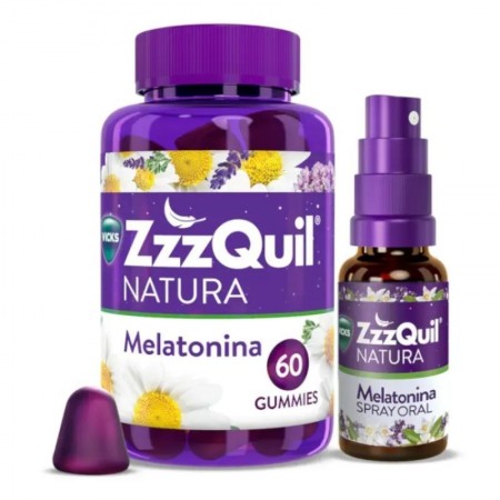 ZZZQUIL NATURA PACK SABOR FRUTAS BOSQUE 60 GUMMIES + SPRAY 30 ML