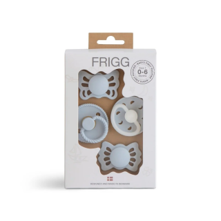FRIGG PACK 4 CHUPETES SILICONA Y LATEX TALLA 1 0-6 MESES POWDER BLUE
