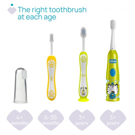 CHICCO CEPILLO DENTAL ELECTRICO INFANTIL TIGRE VERDE +3AÑOS