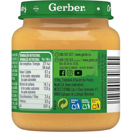 GERBER ORGANIC PERA Y PLATANO TARRITO 125 G