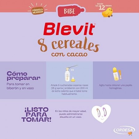 BLEVIT BIBE 8 CEREALES CON CACAO 500 GR