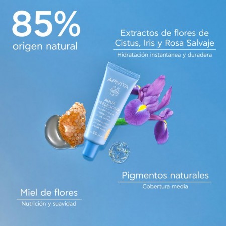 APIVITA AQUA BELICIOUS FLUIDO ILUMINADOR HIDRATANTE SPF30 COLOR 40 ML.