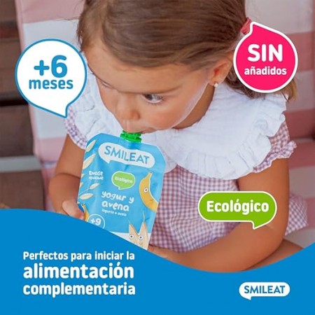 SMILEAT POUCH ECO DE YOGUR Y AVENA 100G
