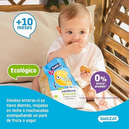 SMILEAT GALLETAS DE ESPELTA Y FRUTA ECO BOLSA 220 G