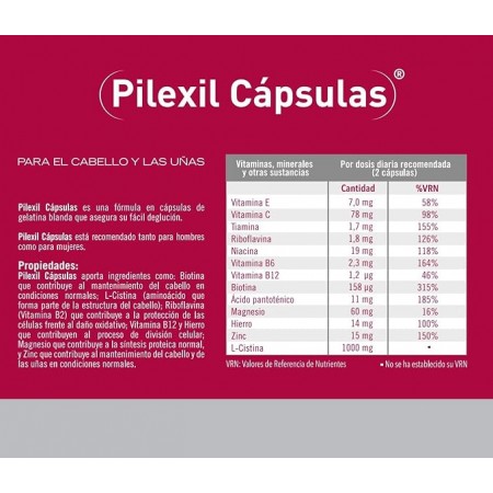 PILEXIL CAPSULAS PARA EL CABELLO Y UÑAS 50 CAPSULAS