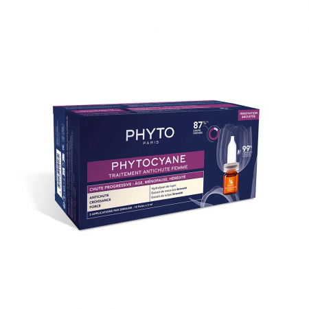 PHYTO PHYTOCYANE TRATAMIENTO ANTICAIDA PROGRESIVA MUJER 12 AMPOLLAS 5 ML (2 MESES)