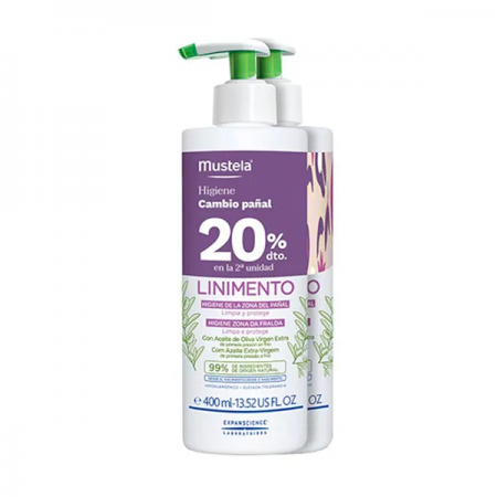 MUSTELA BEBE DUPLO LINIMENTO HIGIENE ZONA PAÑAL 2X400ML