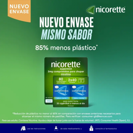 NICORETTE SUPERMINT EFG 2 MG 80 COMPRIMIDOS PARA CHUPAR