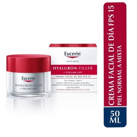 EUCERIN COFRE REAFIRMANTE HYALURON FILLER VOLUME CREMA DE DIA FPS15 50ML+ CREMA DE NOCHE 50ML