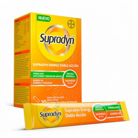 SUPRADYN ENERGY DOBLE ACCION 20 SOBRES EFERVESCENTE SABOR LIMON