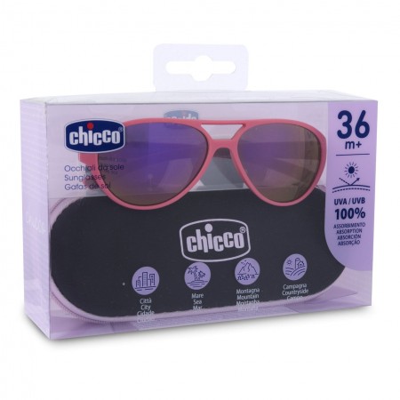 CHICCO GAFAS DE SOL INFANTILES UVA/UVB +36 MESES ROSA CON FUNDA