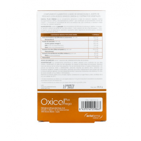 OXICOL PLUS OMEGA 30 CAPSULAS BLANDAS