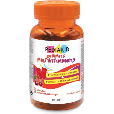 PEDIAKID GUMMIES MULTIVITAMINAS 60 GOMINOLAS SABOR CEREZA
