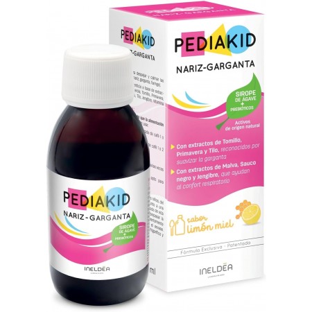 PEDIAKID MOQUITOS NARIZ GARGANTA SABOR LIMON Y MIEL JARABE 125ML
