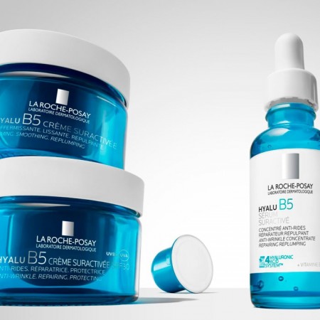 Gama de tratamiento antiedad recargable Hyalu B5 con protección solar de La Roche-Posay