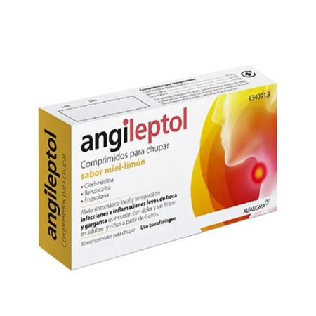 ANGILEPTOL 30 COMPRIMIDOS PARA CHUPAR MIEL-LIMON