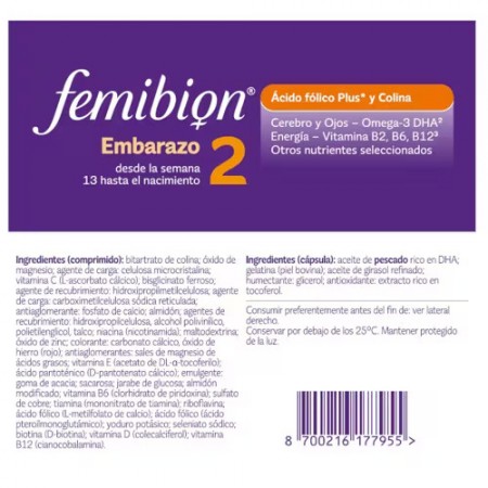 FEMIBION PRONATAL 2 28 COMPRIMIDOS Y 28 CAPSULAS