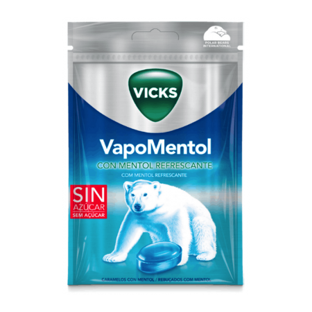 VICKS CARAMELOS VAPOMENTOL CON MENTOL REFRESCANTE SIN AZUCAR 72 G