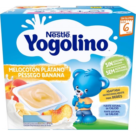 NESTLE YOGOLINO SABOR MELOCOTON Y PLATANO 4 TARRINAS 100 G