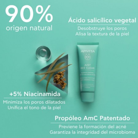 APIVITA JUST BEE CLEAR CREMA ANTIIMPERFECCIONES MATIFICANTE HIDRATANTE 40ML