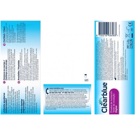 CLEARBLUE TEST PRUEBAS DE OVULACION DIGITAL 20 PRUEBAS TEST