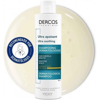 Vichy Dercos Champú Ultra Calmante Cabello Seco 200 ml para cuero cabelludo sensible recomendado por dermatólogos