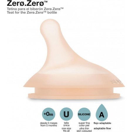 SUAVINEX ZERO-ZERO TETINA DE SILICONA LACTANCIA MIXTA 2 TETINAS